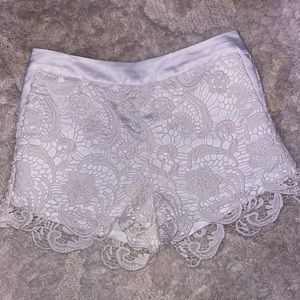 Women’s white lace shorts